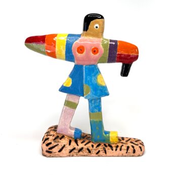 Sculpture titled "Surf Siren" by Stefan Mager, Original Artwork, Ceramics