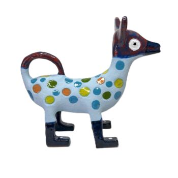 Sculpture titled "Turquoise Puppy" by Stefan Mager, Original Artwork, Ceramics
