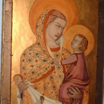 Pittura intitolato "Madonna con Bambino…" da Stefania Colizzi, Opera d'arte originale, Altro
