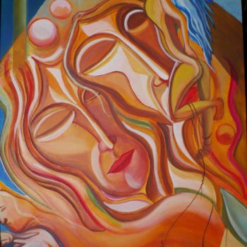 Painting titled "Inneres Auge" by Stefania Colizzi, Original Artwork, Oil