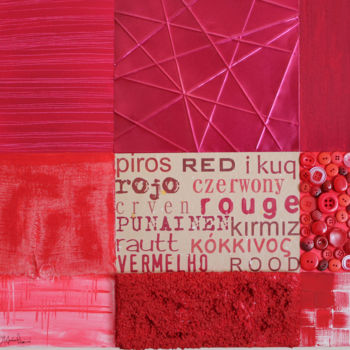 Painting titled "red-patchwork.jpg" by Stefania Palmieri, Original Artwork