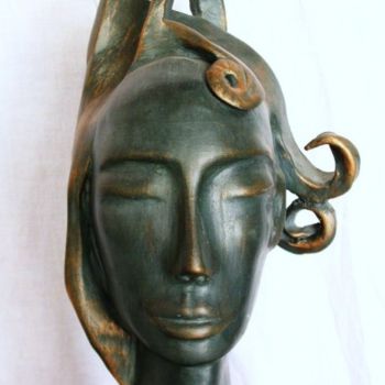 Sculpture titled "Viso" by Stefania Sergi, Original Artwork, Terra cotta