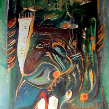 Painting titled "Onirico 2" by Stefania Sergi, Original Artwork, Oil