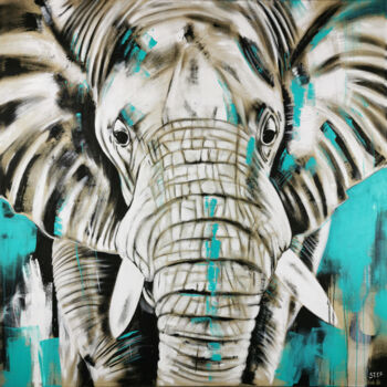 Peinture intitulée "ELEPHANT #24" par Stefanie Rogge, Œuvre d'art originale, Acrylique Monté sur Châssis en bois