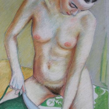 Painting titled "Nudo 1" by Stefano Di Marco, Original Artwork, Pastel