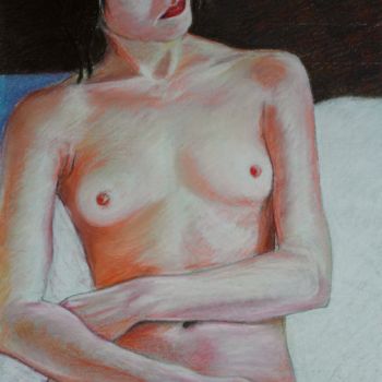 Schilderij getiteld "Nudo 2" door Stefano Di Marco, Origineel Kunstwerk, Pastel