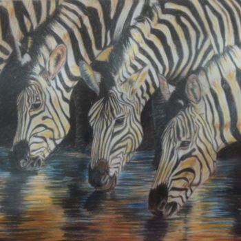 Painting titled "Zebre 1" by Stefano Di Marco, Original Artwork