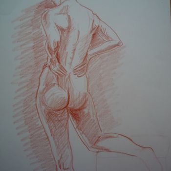 Drawing titled "Croquis 4" by Stefano Di Marco, Original Artwork, Charcoal