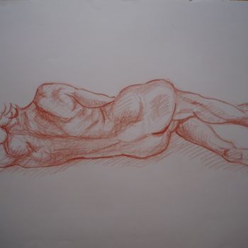 Drawing titled "Croquis 6" by Stefano Di Marco, Original Artwork, Charcoal