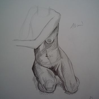 Drawing titled "Croquis 8" by Stefano Di Marco, Original Artwork, Charcoal