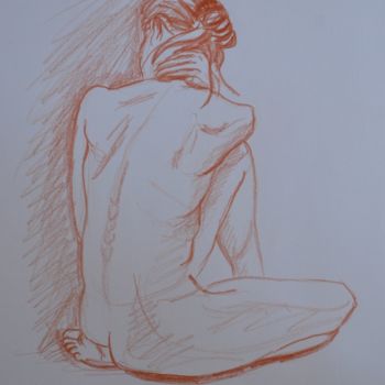 Drawing titled "croquis 19" by Stefano Di Marco, Original Artwork, Charcoal