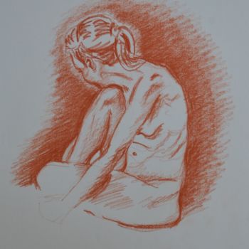 Drawing titled "Croquis 20" by Stefano Di Marco, Original Artwork, Charcoal