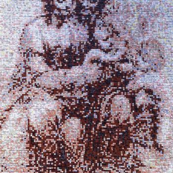 Pittura intitolato "La vergine con sant…" da Stefano Di Marco, Opera d'arte originale