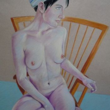 Painting titled "Studio di modella i…" by Stefano Di Marco, Original Artwork, Pastel