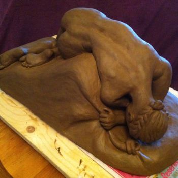 Sculpture titled "Nudo sul dosso" by Stefano Di Marco, Original Artwork, Terra cotta