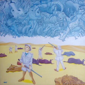 Malarstwo zatytułowany „Safari” autorstwa Stefano Galli, Oryginalna praca, Akryl