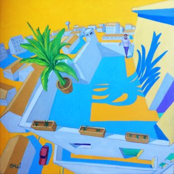 Painting titled "La casa del banano…" by Stefano Galli, Original Artwork, Acrylic