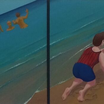 Painting titled "SPIAGGIA" by Stefano Galli, Original Artwork, Acrylic