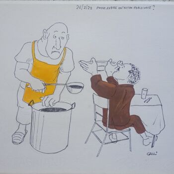 Dessin intitulée "Posso avere un'altr…" par Stefano Galli, Œuvre d'art originale, Stylo à bille