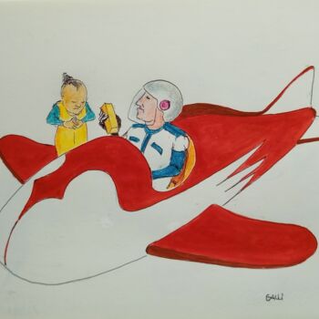 Disegno intitolato "Tequeelcheifo" da Stefano Galli, Opera d'arte originale, Pastello