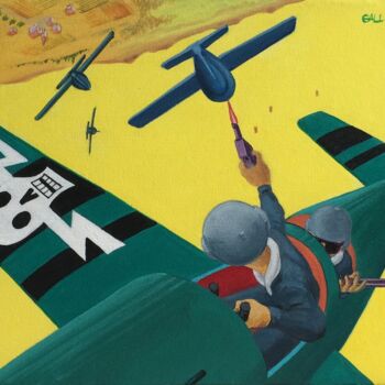 Pintura titulada "Duello aereo" por Stefano Galli, Obra de arte original, Acrílico