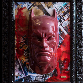 "Batman" başlıklı Heykel Stefano Macrì tarafından, Orijinal sanat, Seramik Metal üzerine monte edilmiş