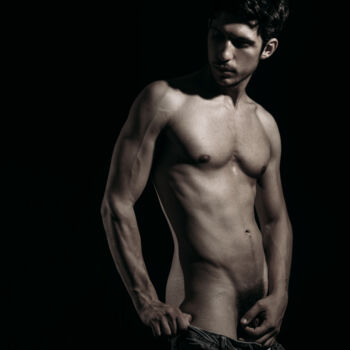Male nude interpretation. Undressing the man.