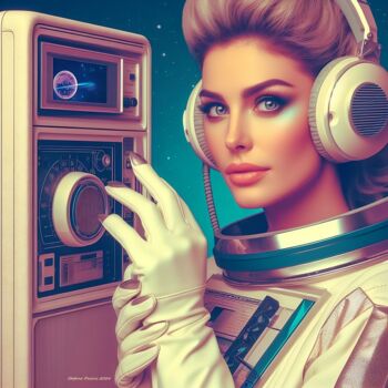 Цифровое искусство под названием "SPACE AGE  -  1" - Stefano Pacini, Подлинное произведение искусства, Изображение, сгенерир…