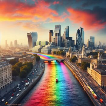 Digitale Kunst getiteld "Welcome to Rainbow…" door Stefano Pacini, Origineel Kunstwerk, AI gegenereerde afbeelding