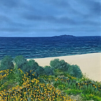 Painting titled "Glimpse of the sea…" by Stefano Urzi, Original Artwork, Oil Mounted on Wood Stretcher frame