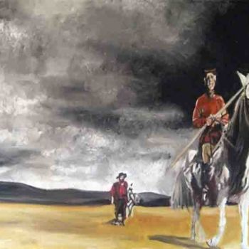 Pintura intitulada "Don Chisciotte e Sa…" por Stefano Davidson, Obras de arte originais