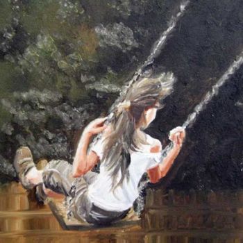 Painting titled "Come un angelo" by Stefano Davidson, Original Artwork