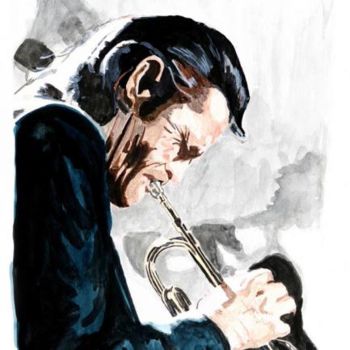 Painting titled "Chet Baker" by Stefano Davidson, Original Artwork