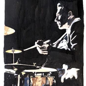 Painting titled "Gene Kroupa" by Stefano Davidson, Original Artwork