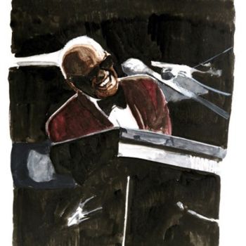 Картина под названием "Ray Charles" - Stefano Davidson, Подлинное произведение искусства