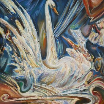 Painting titled "The Regal Bird" by Stefano Popovski, Original Artwork, Oil
