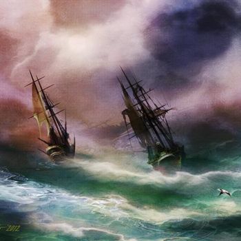 Digital Arts titled "Open Sea - Dangerou…" by Stefano Popovski, Original Artwork, 2D Digital Work