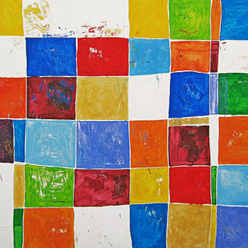 Pintura intitulada ""colore a scacchi"" por Stefano Pedrini, Obras de arte originais, Óleo