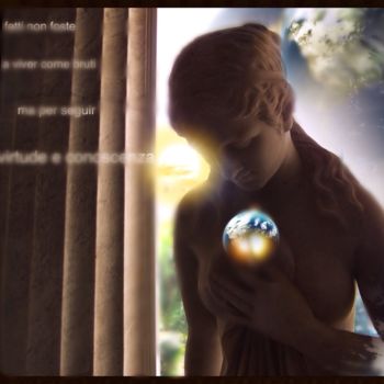 Digitale Kunst mit dem Titel "Angel Guardian" von Stefano Rosa, Original-Kunstwerk, Digitale Malerei