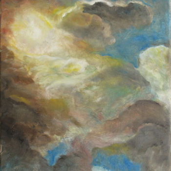 Painting titled "The sky of Icarus" by Stefano Zago, Original Artwork, Oil