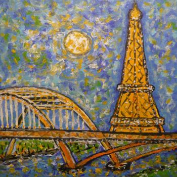 Painting titled "Passerelle Debilly" by Stefan Schift, Original Artwork, Acrylic