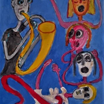 Schilderij getiteld "" les groupies "" door Stéfanvivier, Origineel Kunstwerk