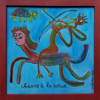 Peinture intitulée "" chasse à la tortu…" par Stéfanvivier, Œuvre d'art originale