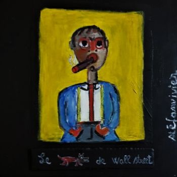 Pintura intitulada "" le loup de wall s…" por Stéfanvivier, Obras de arte originais, Acrílico