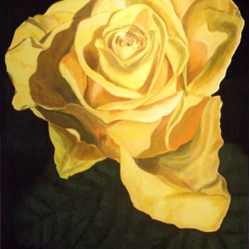 Peinture intitulée "Yellow Rose" par Steffi Wesarg, Œuvre d'art originale, Huile
