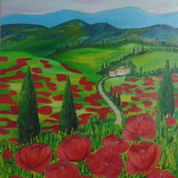 Картина под названием "Toscana" - Stefka Hristova, Подлинное произведение искусства, Масло