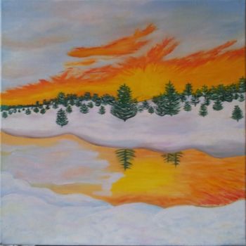 Peinture intitulée "Tramonto invernale" par Stefka Hristova, Œuvre d'art originale