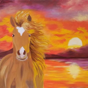 Painting titled "Stella in tramonto" by Stefka Hristova, Original Artwork