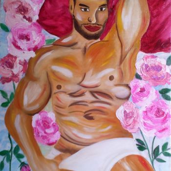 Картина под названием "Letto di rose" - Stefka Hristova, Подлинное произведение искусства