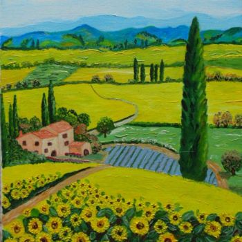 Pittura intitolato "Toscana" da Stefka Hristova, Opera d'arte originale